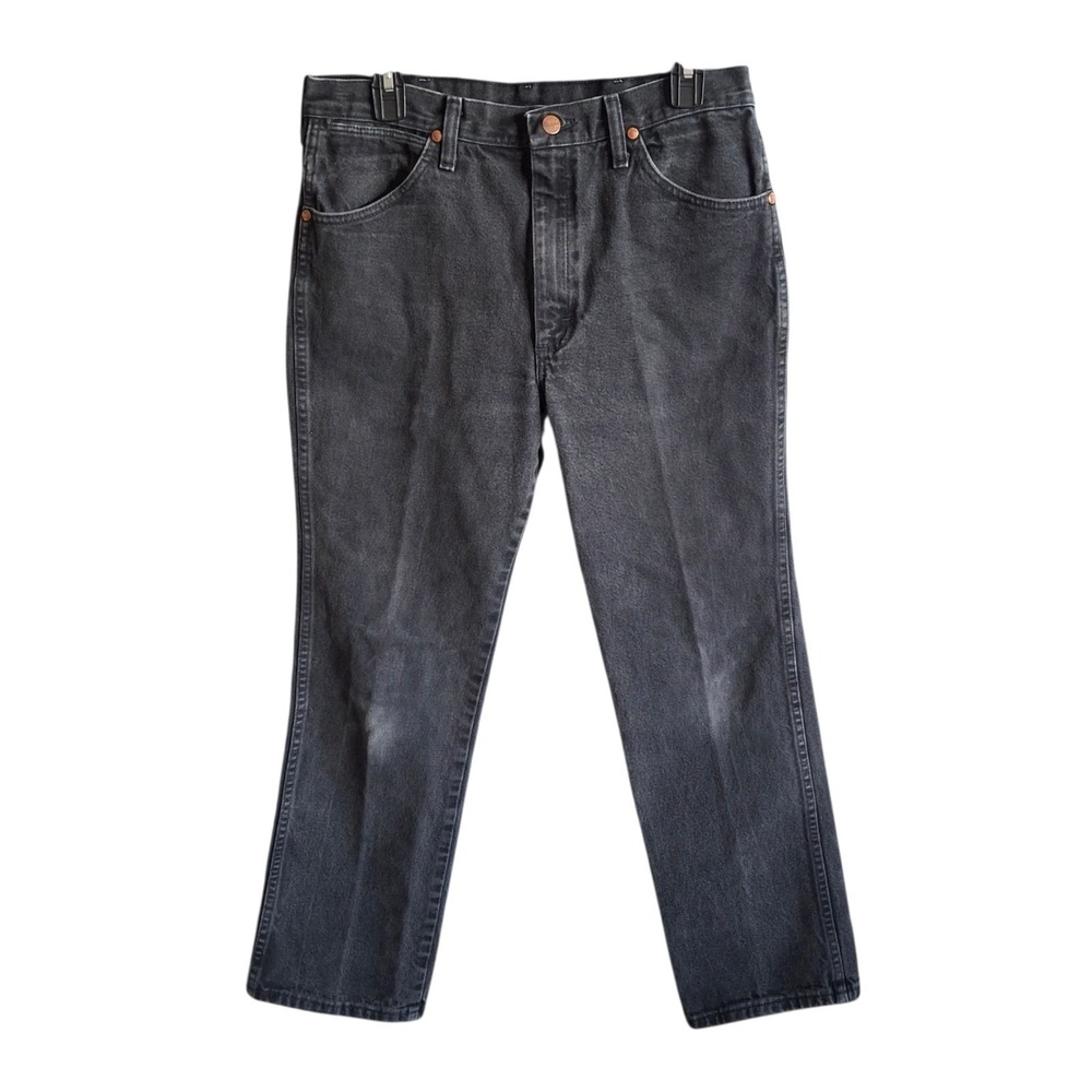 Wrangler 936WBK Cowboy Cut Slim Fit Black Denim Jeans Mens 33x30 Fits 34x29